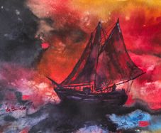 Galway hooker watercolour