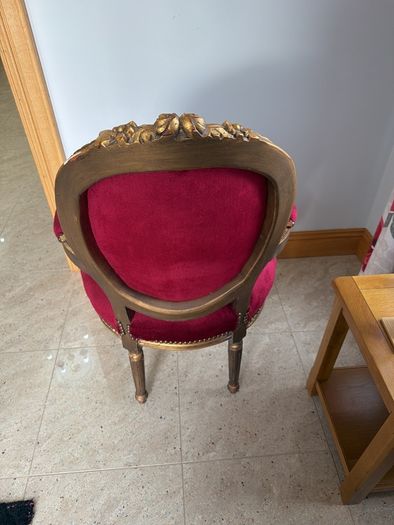 Gold & red velvet chair