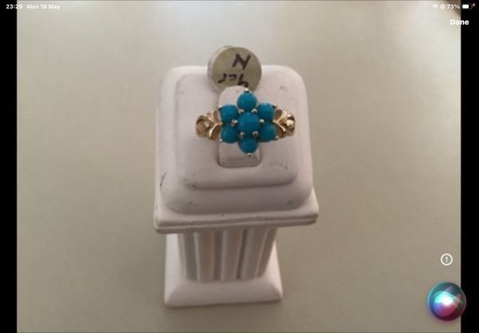 New 9ct Gold Turquoise Cluster Ring