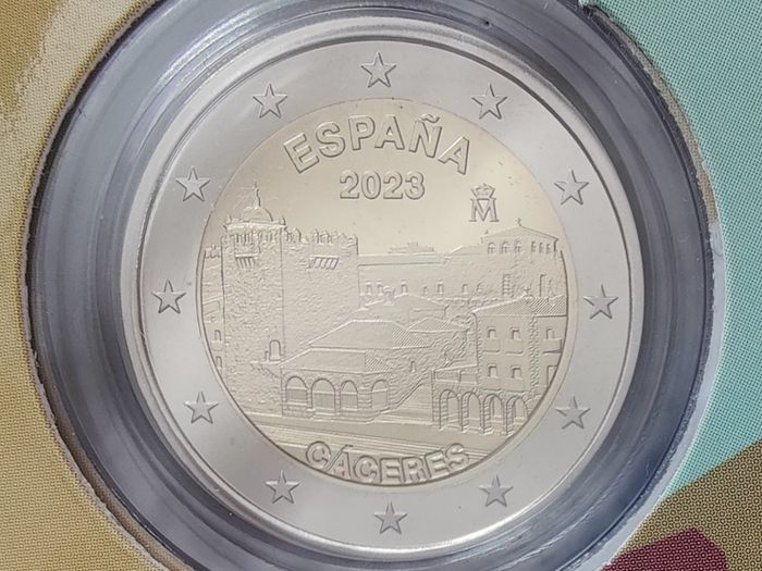 Spain 2 Euro Base Metals Proof Coin 2023 - Caceres World Heritage Site - 2 Euro Commemorative Coin