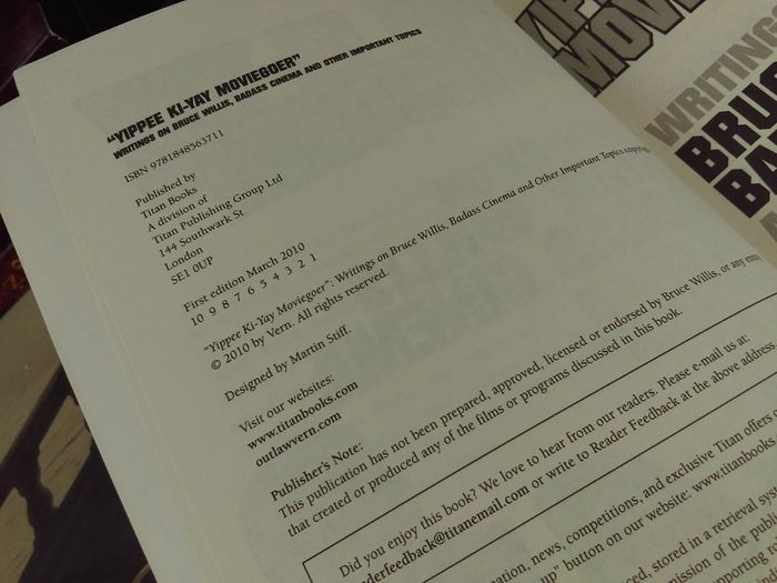 Yippee Ki-Yay Moviegoer: Writings on Bruce Willis, Badass Cinema and Other Important Topics !