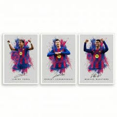 Lamine Yamal Barcelona Signed Photo Poster A4/A3 Print Picture Display Framed Autograph Memorabilia for Football Fans Gift Spain ((A4 Unframed) Yamal Lewandowski Rashford)