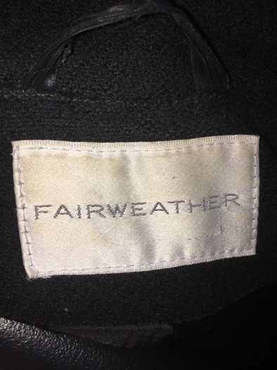FAIRWEATHER Quality Brand Long Black Coat