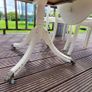 Antique Oval drop leaf table with claw legs and four chairs Image 5