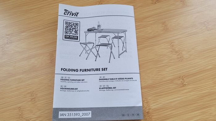 Folding Camping Table Set with 4 Stools