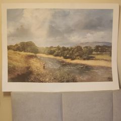 Impressionist Landscape Poster.  Large. 80cm Wide X 60cm In Very Good Condition. Ideal for framing . Look well in any pub or restaurant or in home.