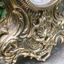 Vintage Ornate gold / brass Mantle Clock with Jousting Knight on Horse. Portugal Quartz. Image 6