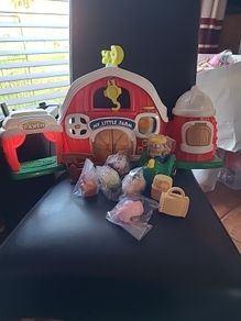 My Little Farm Ranch Barn Toy Play Set Animals Farmer Tractor Presc