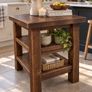 Handmade Rustic Solid Wood Kitchen Island Image 2