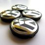 4x VW 56mm Black Chrome logo Volkswagen alloy wheel centre caps cap Hub Cover 56 Image 2