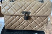 Kurt Geiger Camel quilted leather with padlock