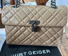 Kurt Geiger Camel quilted leather with padlock