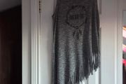 Bohemian style sleeveless fringe top, size 10