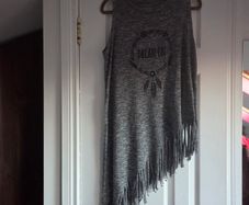 Bohemian style sleeveless fringe top, size 10