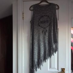Bohemian style sleeveless fringe top, size 10