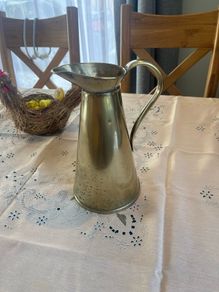Antique Brass Pitcher Jug Stamped