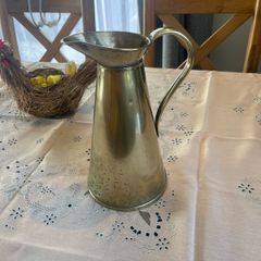 Antique Brass Pitcher Jug Stamped