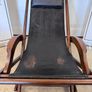 Vintage Black Leather Deck Chair with Armrests, 1940s Image 2