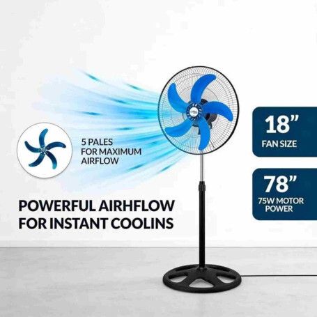 3-in-1 High-Speed Oscillating Floor Fan - 50 cm