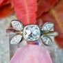 Antique Diamond Cluster Solitaire Ring - Platinum Image 9