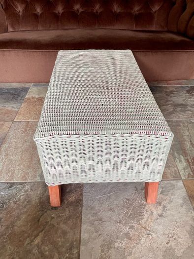 Sturdy Versatile Rattan and Bamboo Low Bench