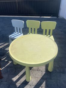 Kids ikea garden table and 3 chairs