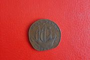 1949 British Halfpenny with clipped planchet error