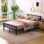 Double Bed Frames with Headboard 4ft6 Black Metal Double Bed Frame with Storage for Adult Teenagers Heavy Duty Non-Slip with Steel Slats No Box Spring Needed Image 6