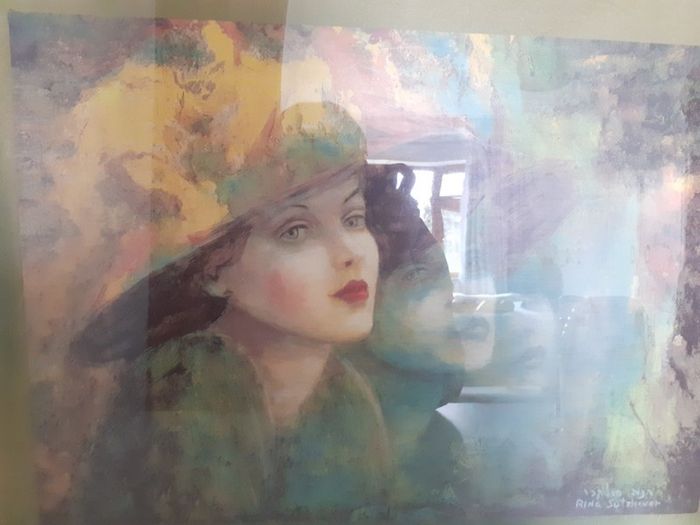 Framed Lady in Green Print