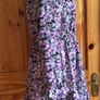purple and black floral long sleeve tea dress size 14 includes postage Image 2