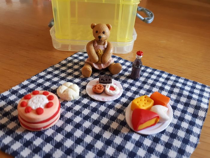 Teddy bear picnic miniature playset