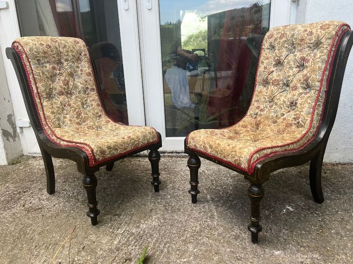 Pair of antique Slipper chairs