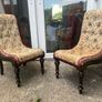 Pair of antique Slipper chairs Image 2