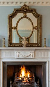 Very nice quality  double framed mirror with oval