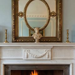 Very nice quality  double framed mirror with oval