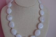 White necklace.Jewellery,Gift.Summer jewellery.