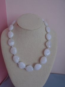White necklace.Jewellery,Gift.Summer jewellery.