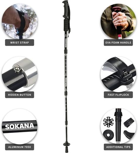 NEW SALE | Walking Poles 2 Pack Folding Walking Sticks for Men and Women | Lightweight Trekking Poles with Quick Lock System for Hiking Climbing Camping