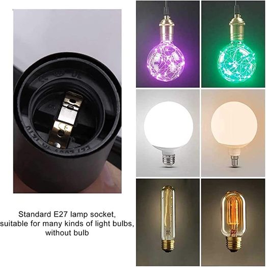 Industrial Wood Pendant Light with 3 Heads Adjustable Pendent Chandelier Light Vintage Semi Flush Ceiling Light Living Room E27 Bulb Drop Light Kitchen Dining Room Black Hanging Light (FREE POSTAGE)