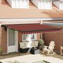 Manual Retractable Awning with LED 350x250 cm Orange and Brown Image 2