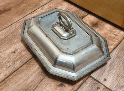 Silver Plated Covered Harrison Bros & Howson Alpha Vintage Entree Serving Dish and Cover Silverplate Sheffield England Antique Collectable Retro