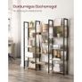 Bookcase  free-standing shelf with 14 shelves Oak colors with blue grain-black Image 4