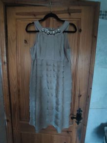 London Times bronze ruffle dress (free postage)