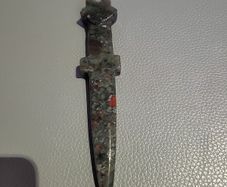 Letter opener carved african bloodstone