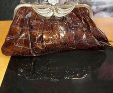 Faux Leather  clutch/ shoulder bag .