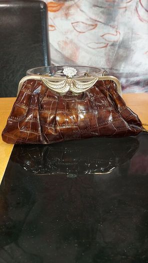 Faux Leather  clutch/ shoulder bag .