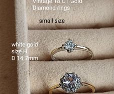 Small size: 18 CT Gold Diamond ring 450 euro and  18 CT Diamond, Iolite ring 450 euro