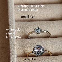 Small size: 18 CT Gold Diamond ring 450 euro and  18 CT Diamond, Iolite ring 450 euro