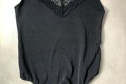 Ladies Black Lace Trim bodysuit