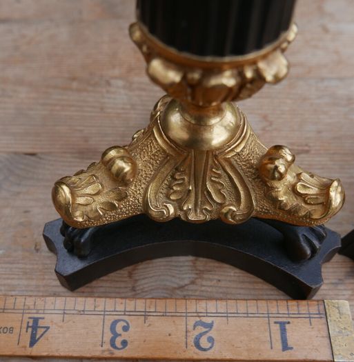 Pair of Ornate Vintage Metal Candlesticks